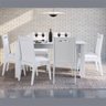 Conjunto Mesa Elástica 6 Cadeiras MDF Branco Lilies Móveis - 2