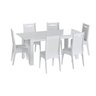 Conjunto Mesa Elástica 6 Cadeiras MDF Branco Lilies Móveis - 1