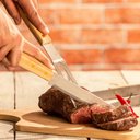Ver imagem 5 de Faca para Churrasco Aço Inox e Cabo Bambu 37 Cm Lyor