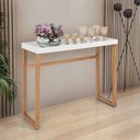 Ver imagem 3 de Aparador Buffet Slim para Sala Cozinha Pés Madeira Tampo Mdf Branco