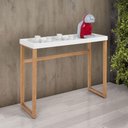 Ver imagem 1 de Aparador Buffet Slim para Sala Cozinha Pés Madeira Tampo Mdf Branco