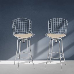 Banqueta Giratória Concha Bege Lilies Móveis - 2