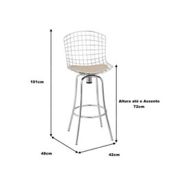 Banqueta Giratória Concha Bege Lilies Móveis - 3