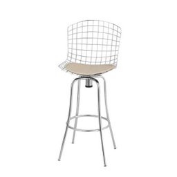 Banqueta Giratória Concha Bege Lilies Móveis - 1