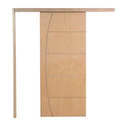 Porta de Correr Frisada Belíssima C/ Kit 210x92 Completa - 2