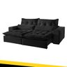 Sofá Máximo Retrátil e Reclinável 4 Lugares Suede Preto 2,50 mts - 1