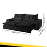 Sofá Máximo Retrátil e Reclinável 4 Lugares Suede Preto 2,50 mts - 5