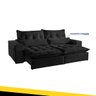 Sofá Máximo Retrátil e Reclinável 4 Lugares Suede Preto 2,50 mts - 2