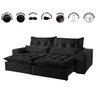 Sofá Máximo Retrátil e Reclinável 4 Lugares Suede Preto 2,50 mts - 3