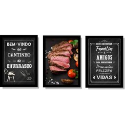 Quadros Decorativos Para Área de Churrasco Área Gourmet Lazer Com Moldura e Vidro - 1