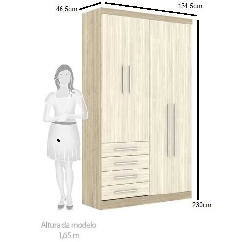 Guarda-roupa Dormitório Modulado Master 4 Portas E 4 Gavetas Lucine - 2