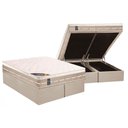 Ver imagem 1 de Cama Box Baú King: Colchão Molas Bonnel Castor Premium Tecnopedic + Base Crc Suede Clean(193x203)
