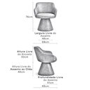 Ver imagem 3 de Cadeira de Mesa de Jantar Jade Base Cone Bouclé Off White - Nexta Casa