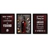 Quadros Decorativos Cantinho do Vinho Espaço Área Gourmet Lazer Com Moldura e Vidro - 1