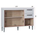 Ver imagem 5 de Balcão 507 3 Portas e 2 Gavetas com Tampo Branco - Poquema