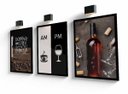 Ver imagem 2 de Quadros Decorativos Cafe e Vinho Área Gourmet Cozinha com Moldura e Vidro