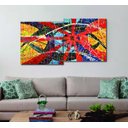 Ver imagem 2 de Conjunto com 2 Lindos Quadro Decorativo Originais Pintados a Mão Medindo 73x136 Cm