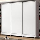 Ver imagem 1 de Guarda Roupa Juvenil 100% Mdf Madesa Kevin 3 Portas de Correr com Pés - Branco