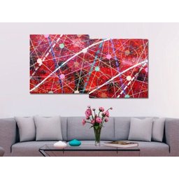 Conjunto com 2 Lindos Quadro Decorativo Originais Pintados a Mão Medindo 73 X 136 Cm - 1