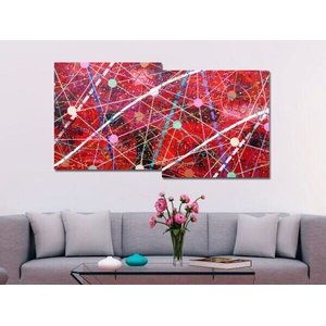 Conjunto com 2 Lindos Quadro Decorativo Originais Pintados a Mão Medindo 73 X 136 Cm