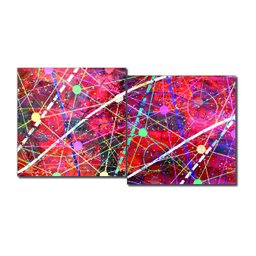 Conjunto com 2 Lindos Quadro Decorativo Originais Pintados a Mão Medindo 73 X 136 Cm - 3