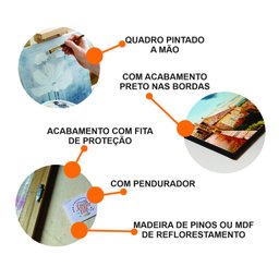 Conjunto com 2 Lindos Quadro Decorativo Originais Pintados a Mão Medindo 73 X 136 Cm - 7