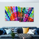 Ver imagem 3 de Conjunto com 2 Lindos Quadro Decorativo Originais Pintados a Mão Medindo 73x 36 Cm