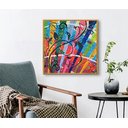 Ver imagem 5 de Conjunto com 2 Lindos Quadro Decorativo Originais Pintados a Mão Medindo 73x 36 Cm