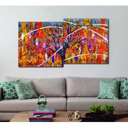 Conjunto com 2 Lindos Quadro Decorativo Originais Pintados a Mão Medindo 73x136 Cm - 1