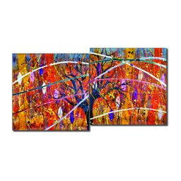 Conjunto com 2 Lindos Quadro Decorativo Originais Pintados a Mão Medindo 73x136 Cm - 3
