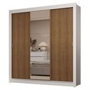 Ver imagem 3 de Guarda-roupa Casal 3 Portas de Correr com Espelho 2 Gavetas Branco/rustic Sublime Madesa Branco/