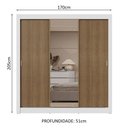 Ver imagem 2 de Guarda-roupa Casal 3 Portas de Correr com Espelho 2 Gavetas Branco/rustic Sublime Madesa Branco/