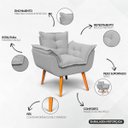 Ver imagem 5 de Kit 2 Poltronas Decorativa Confortável para Sala Quarto Recepção Escritório Manicure Alice Tecido Bo