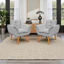 Ver imagem 1 de Kit 2 Poltronas Decorativa Confortável para Sala Quarto Recepção Escritório Manicure Alice Tecido Bo