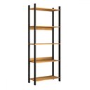 Ver imagem 3 de Estante para Livros Nobre 5 Prateleiras Estilo Industrial Freijó/black - Panorama Móveis