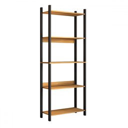 Estante para Livros Nobre 5 Prateleiras Estilo Industrial Freijó/black - Panorama Móveis - 3