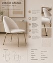 Ver imagem 1 de Kit 4 Cadeiras de Jantar Boucle Off White Tubo Champanhe Lançamento