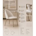 Ver imagem 1 de Kit 4 Cadeiras de Jantar Boucle Off White Tubo Champanhe Lançamento