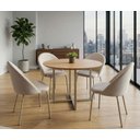 Ver imagem 1 de Kit 4 Cadeiras de Jantar Boucle Off White Tubo Champanhe Lançamento