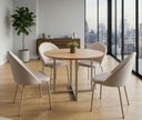 Ver imagem 2 de Kit 4 Cadeiras de Jantar Boucle Off White Tubo Champanhe Lançamento