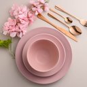 Ver imagem 3 de Kit 6 Bowls de Cerâmica Cumbuca 680ml Lyor 14,5x8,5cm Tigela Sopa Sobremesa Salada Rosa
