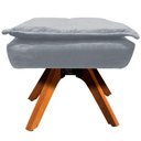 Ver imagem 3 de Puff Decorativo Base Giratória em Madeira Charger Suede Cinza G19 - Gran Belo