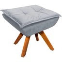 Ver imagem 1 de Puff Decorativo Base Giratória em Madeira Charger Suede Cinza G19 - Gran Belo