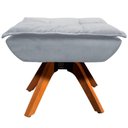 Ver imagem 2 de Puff Decorativo Base Giratória em Madeira Charger Suede Cinza G19 - Gran Belo