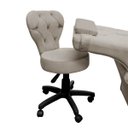 Ver imagem 6 de Cadeira Mocho Soft para Estética e Extensão de Cílios Veludo Bege Sofa Store