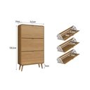 Ver imagem 4 de Sapateira Organizadora 3 Portas Linha Curve 76cm Carvalho Xingu - Completa Móveis