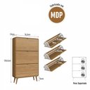 Ver imagem 7 de Sapateira Organizadora 3 Portas Linha Curve 76cm Carvalho Xingu - Completa Móveis