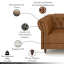 Ver imagem 3 de Conjunto de Sofá Sala de Estar Stanford Chesterfield 2 e 3 Lugares 200cm/260cm Pés Madeira Couro Mel
