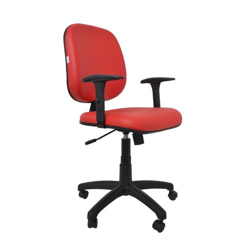 Poltrona Diretor Fire com Braço Regulável - Couro Sintetico Corano - Vermelho