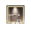 Ver imagem 1 de Espelho Jateado Quadrado Iluminado com Led Quente e Touch 80x80cm